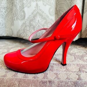 NWB Red Babydoll Mary Jane Heels
